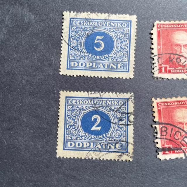 Czechoslovakia Stamp Postage Lot of 6 Collection Vintage Old 20's 30's 3