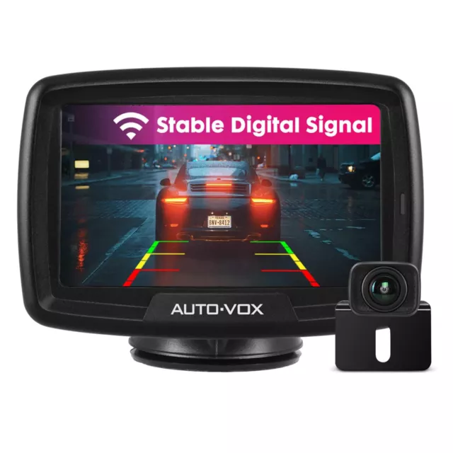 AUTO-VOX CS2 Digital Kabellos KFZ Rückfahrkamera Einparkhilfe mit 4.3" Monitor