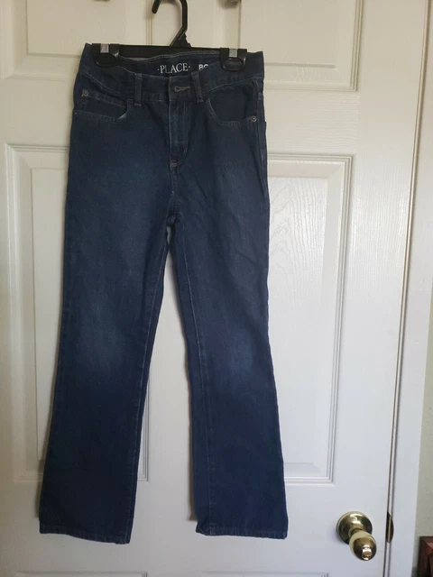The Childrens Place Bootcut Boot Cut Stretch Jeans 10 Slim Adjustable Waist Dark