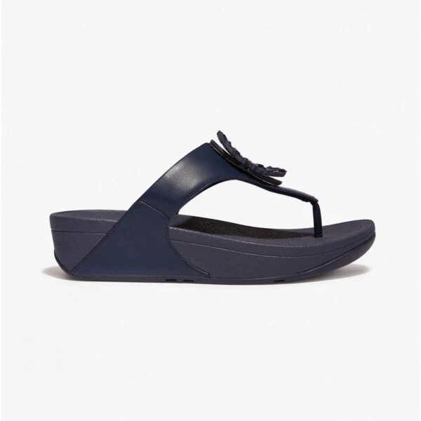Fit Flop LULU CRYSTAL Womens Slip On Mule Toe-Post Sandals Stone Midnight Navy