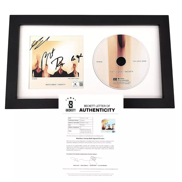 Matchbox Twenty Signed CD Where The Light Goes Album Frame Beckett Autograph 20