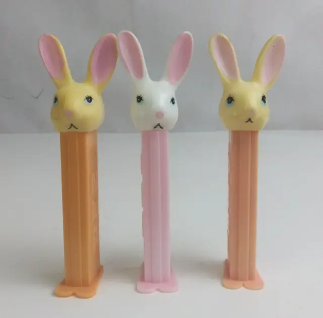 Lot of 3 Easter Pez Dispensers Three Bunnies (C)