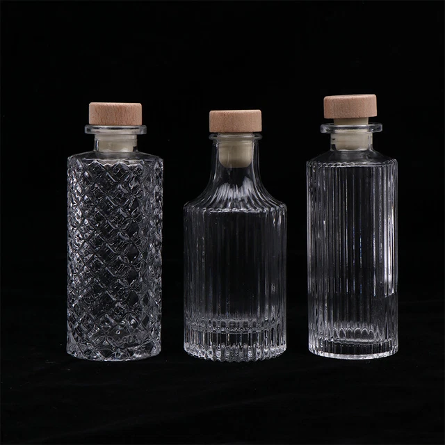 WOOD LID LEAD Free Wine Coffee Bottles Glass Bottle Refillable Sealed