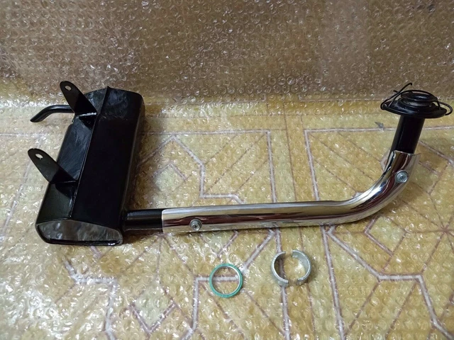 Scarico Honda Monkey Z50 Z50A Z50M Mini Trail Basso Nero Con Schermo Cromato.
