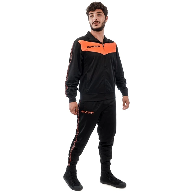 Tuta Uomo Donna Givova Fitness Esercizi Sport Pantalone Giacca Nero S M L XL 2XL