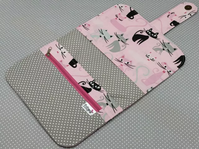 Handmade Baby Diaper Nappy Wallet Bag Pouch Wipes Holder Organizer Rose Cats 2