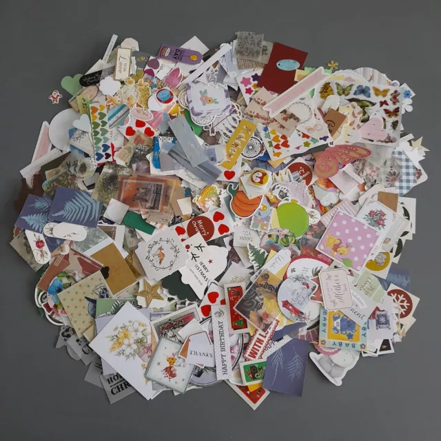 Craft Clearout 1000 Assorted Small Toppers Stickers Diecuts Card Making Job Lot