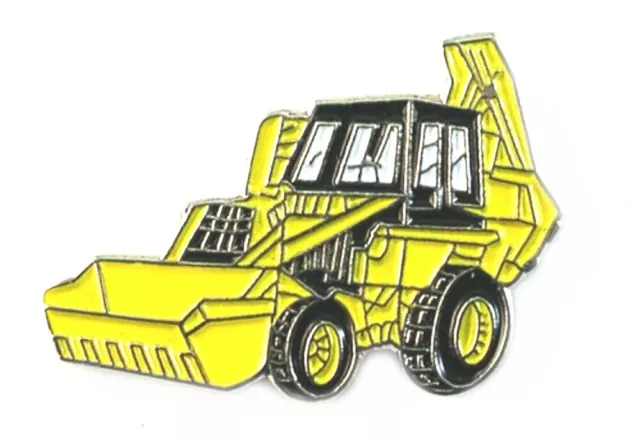 Yellow Digger Tractor JCB Metal Enamel Pin Badge