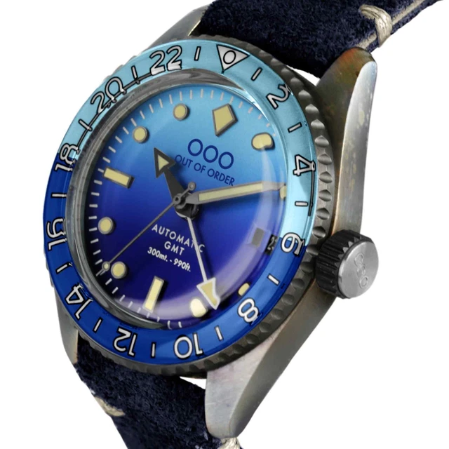 Out Of Order 001-25.BB Uomo Bomba Blu Automatico Gmt Polso 3