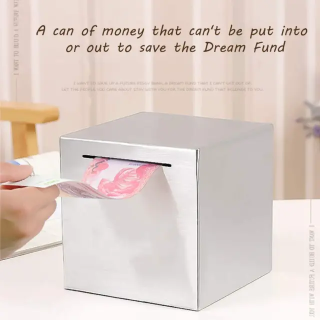 Thickened Piggy Bank Stainless Steel Lover Money Deposit Box Safe Adults Large