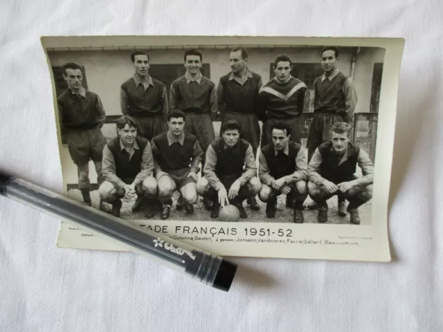 Rare Photographie De Collection Equipe Football  Stade Francais 1951-1952