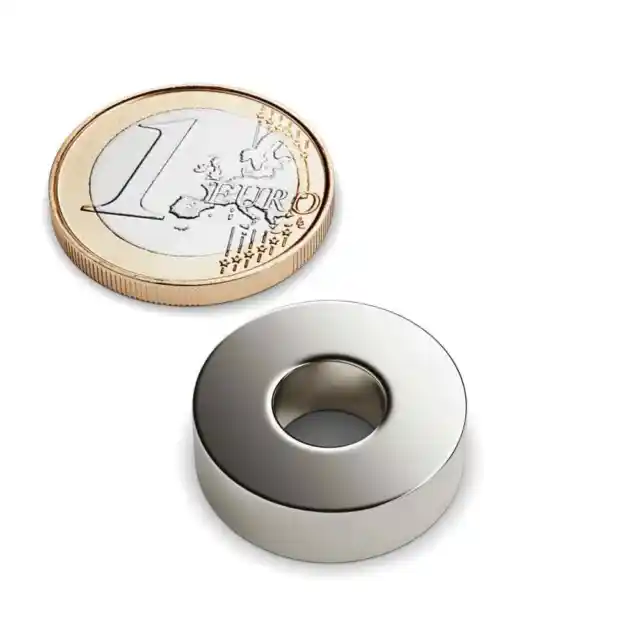 10er Set Ringmagnet Durchmesser 20-8x6 mm Neodym vernickelt  - Supermagnet N45