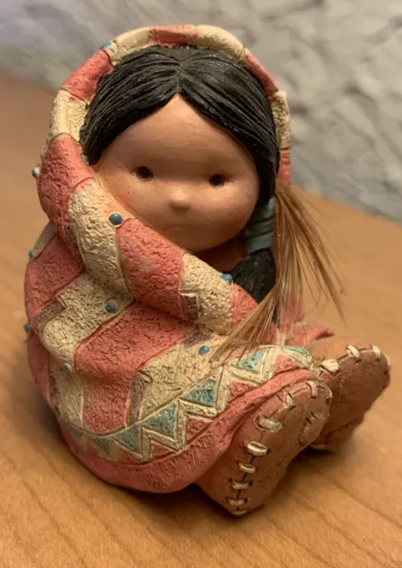 Friends of the Feather WRAPPED IN LOVE Indian Girl with Blanket Figurine