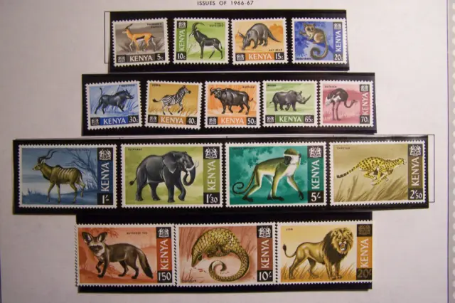 Kenya #20-35 1966-1969 MNH Animals Complete Set of 16