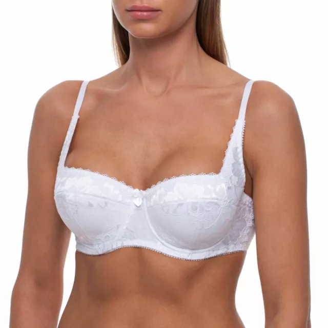 Woman's Push Up Shelf Bra 1/2 Cup Demi Balconette Hollow Out Sexy