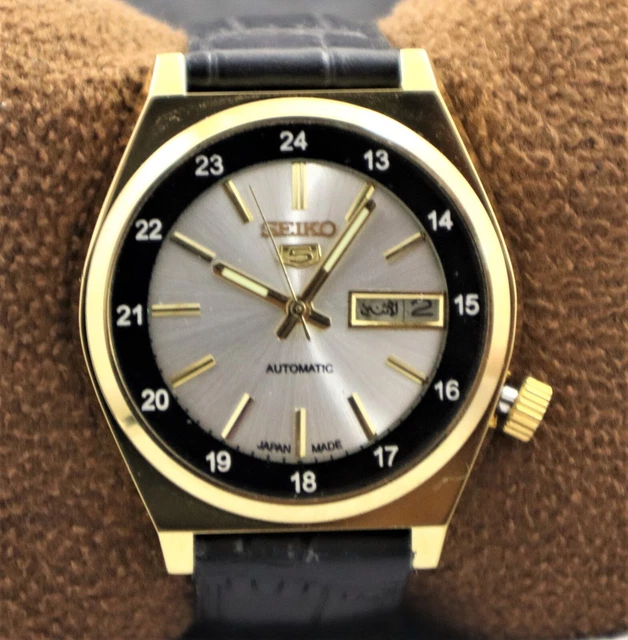 Vintage Seiko 5 Automatic 7019 D/D 21 Jew Men  Watch Recently Service Gold Dial
