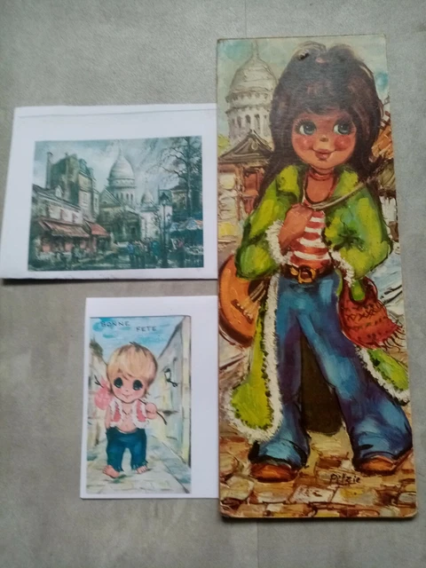 Cadre Photo Vintage Poulbot – Jeune Fille Mobylette, Idylle, Papier, 40x40 Cm