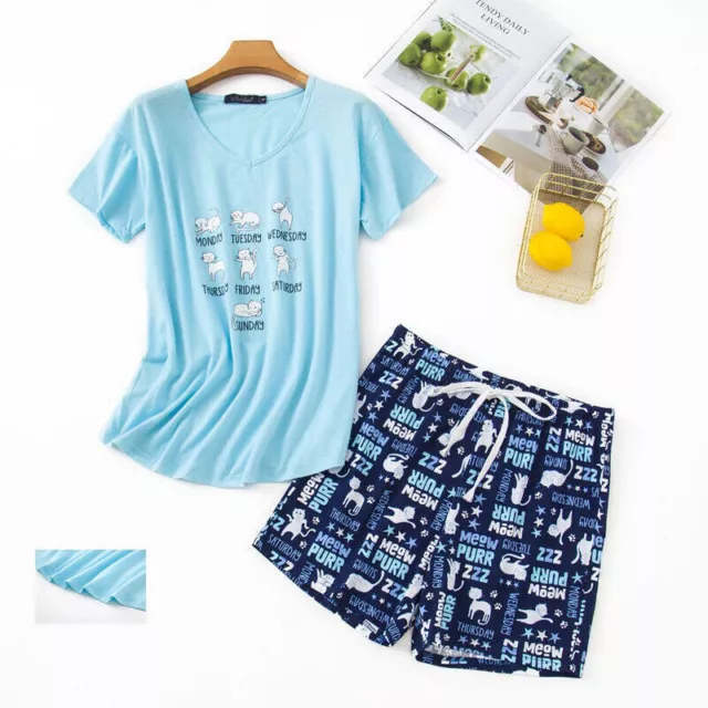 Ladies/Womens Summer Sleepwear Short Sleeve Pyjamas PJ Shorts Set UK Size 8-26