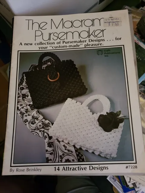 The Macrame Pursemaker 14 diseños publicaciones artesanales Rose Brinkley 1977