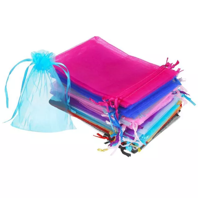 50 Pieces 4 by 6 Inch Organza Gift Bags Drawstring Jewelry Pouches Wedding9292