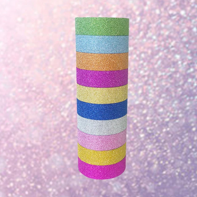 10PCS Glitter Tape Tape Kit Silver Glitter Washi Tapes Kawaii Washi Tape