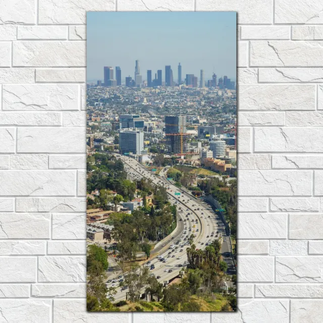 Photo Picture Tempered Glass Print 50x100 Los Angeles skyline downtown Californi