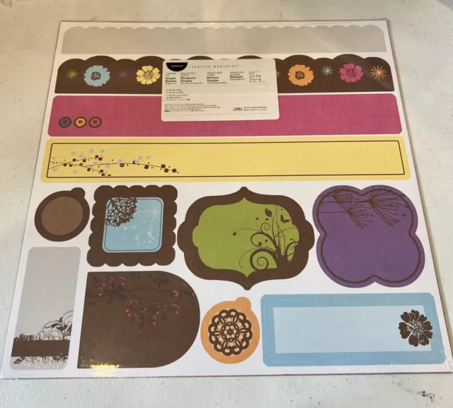 Creative Memories Simple Blooms Border Kit Scrapbook 12 Die Cut Shapes