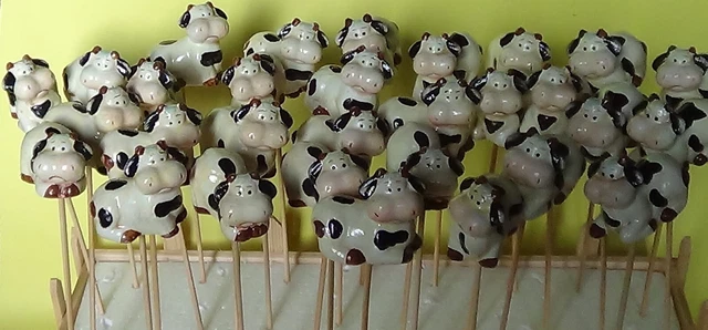 30 x Blumentopfstecker - Blumentopfdeko - "Kuh" - Floristik - Konvolut