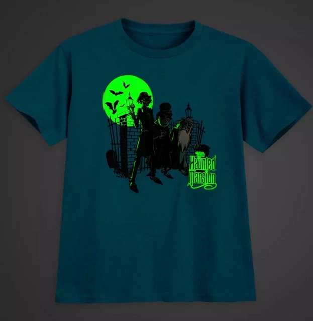 Disney Store Tee Shirt The Haunted Mansion Hitchhiking Ghosts Glows  10/12