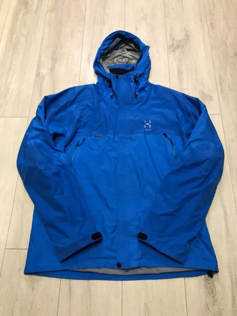 Men's Haglofs Goretex XCR Shell Mountain Waterproof Outdoor Blue Jacket Size XL