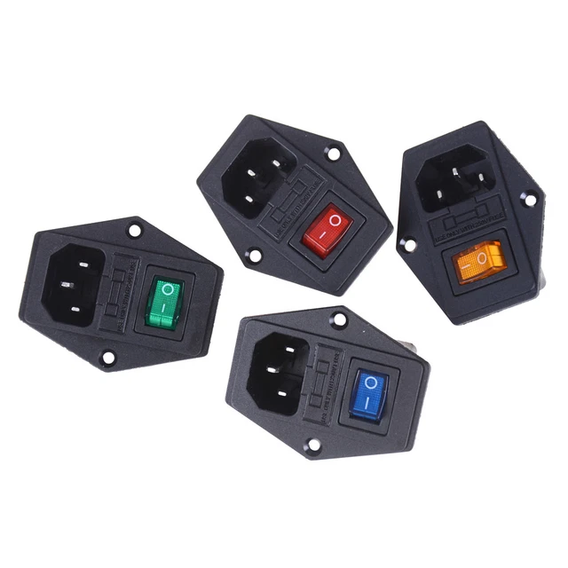 10A 250V INLET Module Plug Fuse Switch Male Power Socket 3 Pin IEC320 ...