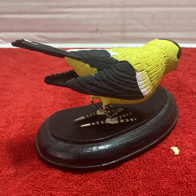 Fine Folk Art American Goldfinch Bird Carving Signed Dick Wall Second Carving 2