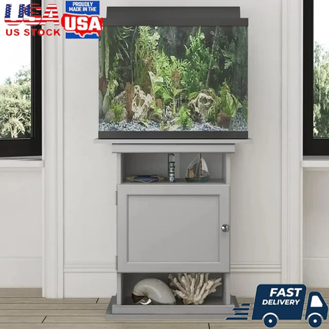 10/20 Gallon Wood Aquarium Stand Fish Tank Stand Storage Cabinet Dove Gray US