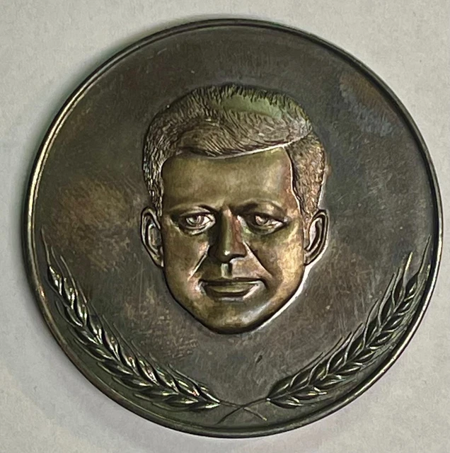 JOHN F. KENNEDY ALLIANCE FOR PROGRESS HIGH RELIEF MEDAL, 1960s, STERLING SILVER