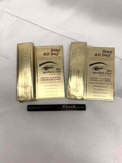 *LOT OF 2* STILA Stay All Day Waterproof Liquid Eye Liner-MINI-Intense Black