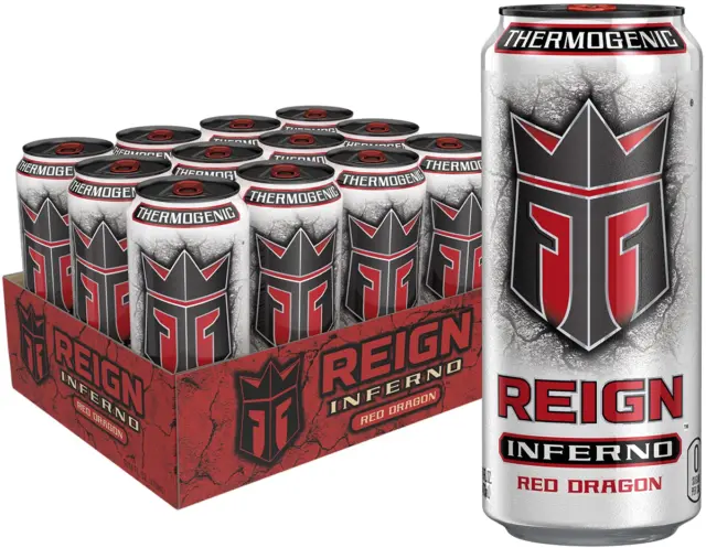 Reign Inferno Red Dragon Thermogenic Fuel Fitness and Performance Drink 16 Fl