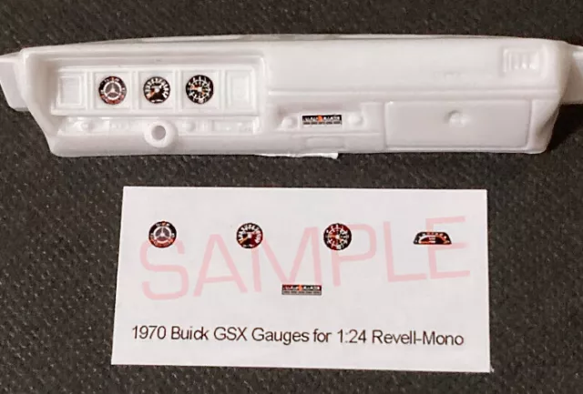 1970 BUICK GSX GAUGE FACES for 1/24 scale REVELL and MONOGRAM KITS - PLEASE READ