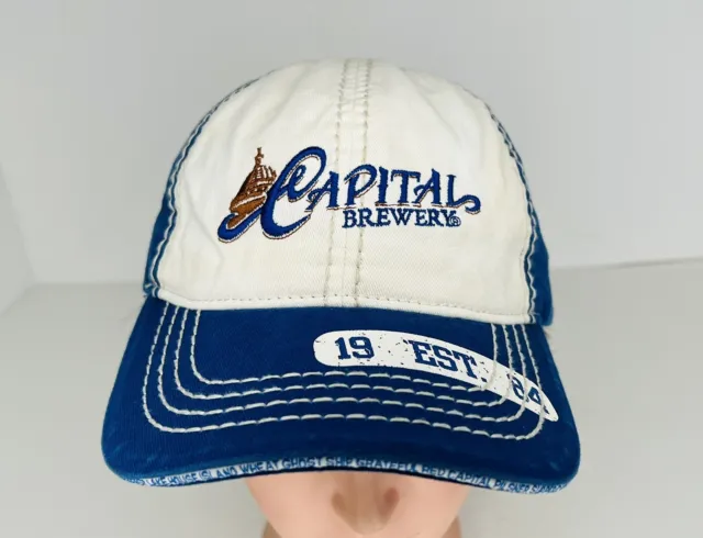 Capital Brewery Est 1984 Strapback Hat Cap Blue White Craft Beer Adjustable