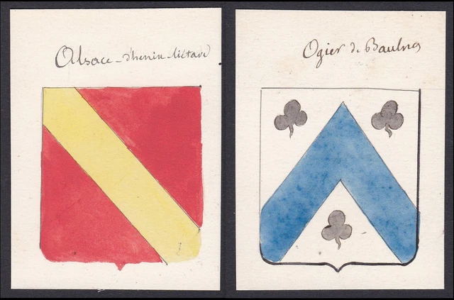 D'Alsace De Hénin-liétard Ogier Francia Escudo Nobleza Abrigo De Arms Acuarela