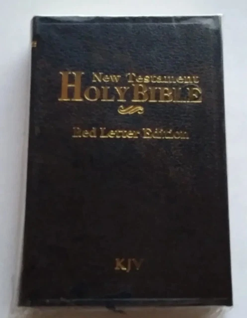Holy BIBLE KJV New Testament Gold Lettered Pocket Red Letter Edition NEW BLACK