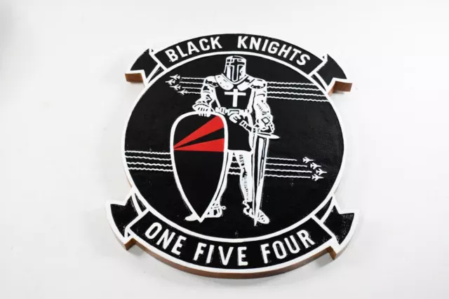 VF/VFA-154 Black Knights Plaque, Navy, 14", Mahogany 2