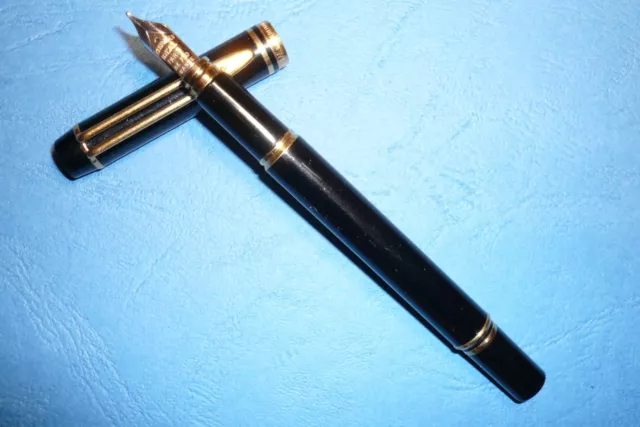 Waterman Man 200 Plume Or 18 Carats En Resine Noire. Mythique Stylo Plume .