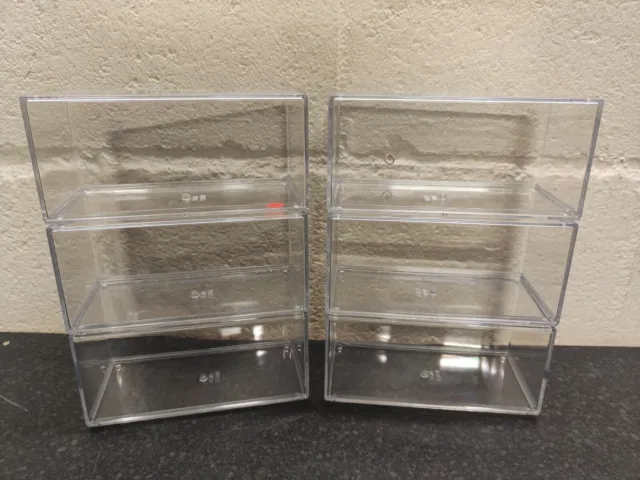 Acrylic Display Case Set 6 Clear Model Diecast Car Diorama Stackable 1:43