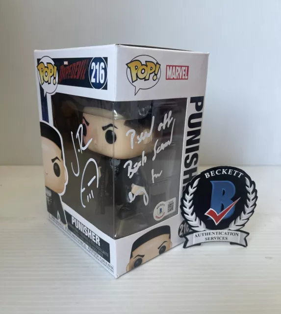 Jon Bernthal Signed Autographed Punisher 216 Funko Pop Beckett QR Code COA 2