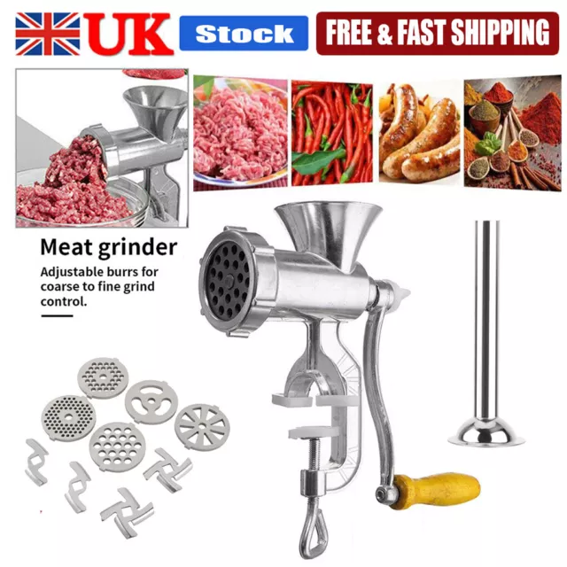 Hot Manual Rotary Meat Grinder Mincer Machine Food Aluminium Alloy Sausage.Maker