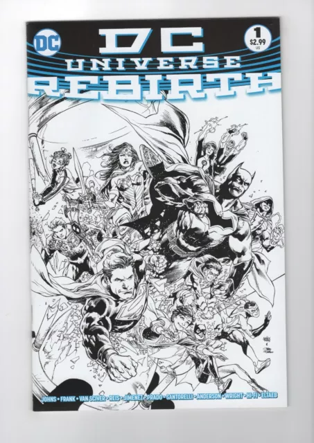 DC Universe Rebirth (2016) #1 Ivan Reis Midnight Release Sketch 1:100 Variant NM