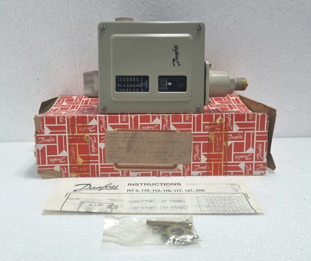 DANFOSS RT-200 DIFFERENTIAL Pressure Switch 3,5-17 psi / 0,25-1,2 bar ...