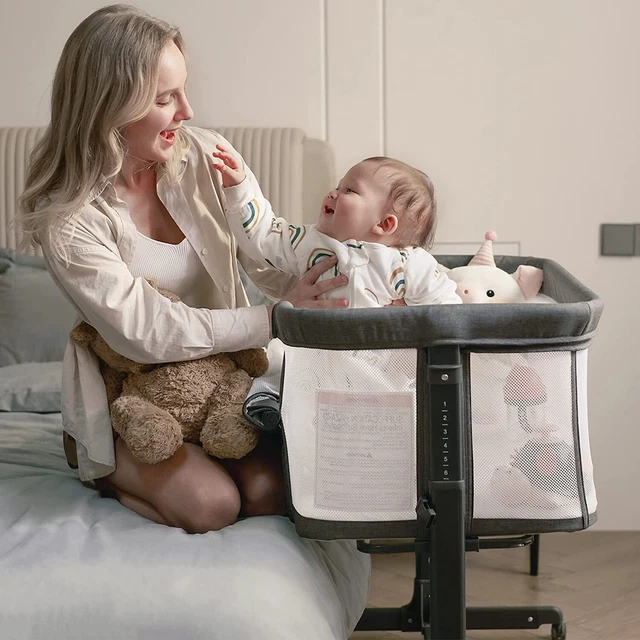 Bedside Sleeper for Baby,Mesh Crib Portable Bassinets Safe Adjustable Baby Bed
