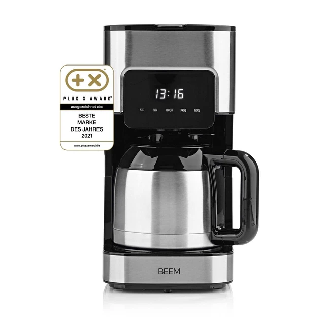 BEEM Kaffeemaschine Thermoskanne Filterkaffee 8 Tassen Timer Touch Display