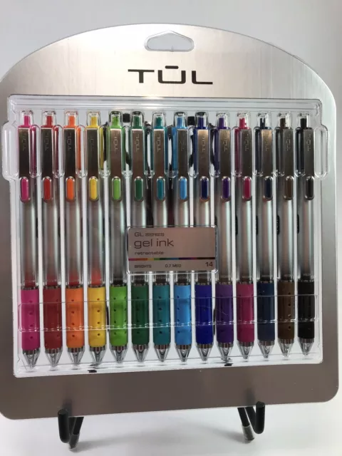 TUL Retractable Gel Pens, 0.7 mm, Assorted Ink Colors, 14-Pack, "Brights",  New
